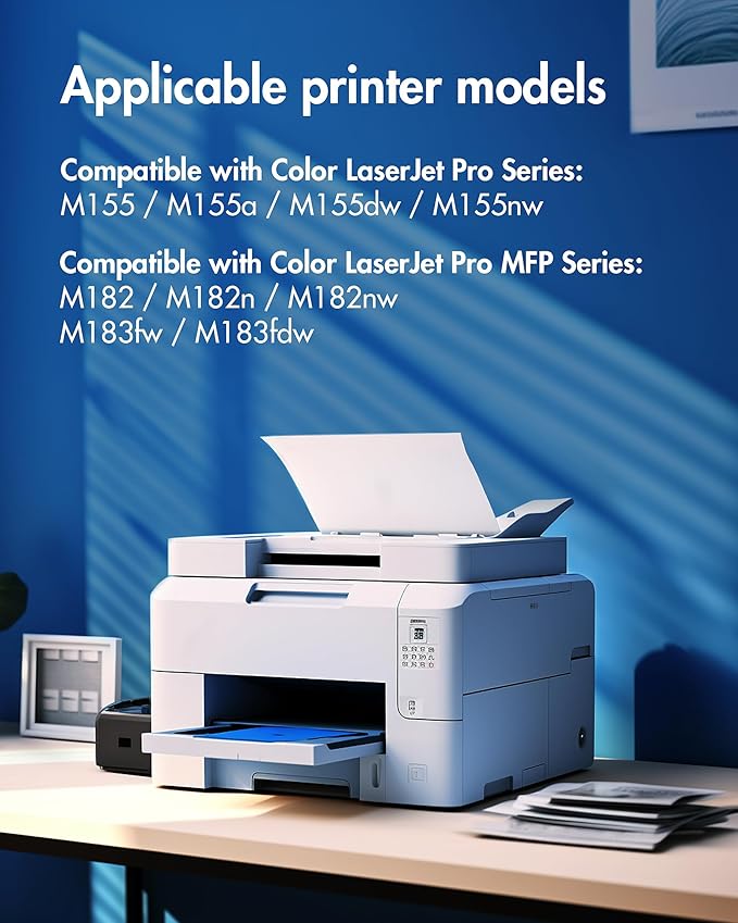 215A Toner Cartridges 4 Pack (with Chip) - Replacement for HP 215A Toner Cartridges, Works with HP Color Laser Jet Pro MFP M183fw M182nw M182n M182nw M155a M155dw Printer | W2310A W2311A W2312A W2313A