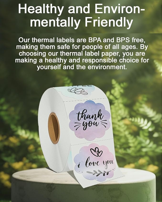 2''×2‘’ Flower Thermal Sticker Labels, Self-Adhesive 2 Inch Round Direct Thermal Labels, Multi-Purpose Sticker Label for DIY Logo Design,Name Tag,QR Code, 500 pcs/1 Roll, Starry Sky