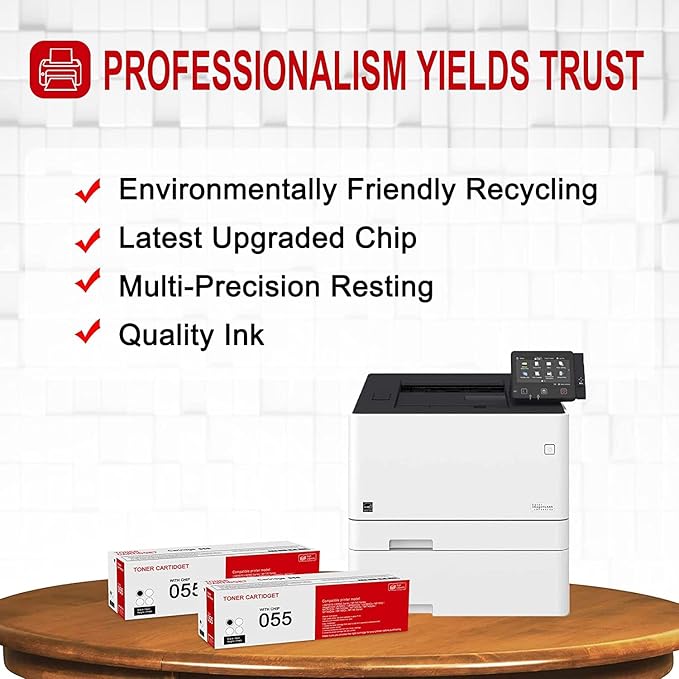 2 Pack 055 3016C001 Black Toner Cartridge: Compatible CRG-055 Replacement for Canon i-SENSYS LBP660 MF740 Series ImageClass LBP660C LBP664Cdw LBP664Cx MF740C MF741Cdw MF743Cdw MF746Cdw Series Printer