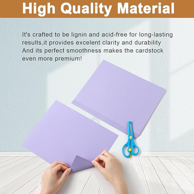 40 Sheets Purple Cardstock 8.5 x 11 Certificate Paper, 200gsm/75lb Premium Card Stock Printer Paper for DIY Cards Making, Business Cards, Wedding Invitations, School Crafting
