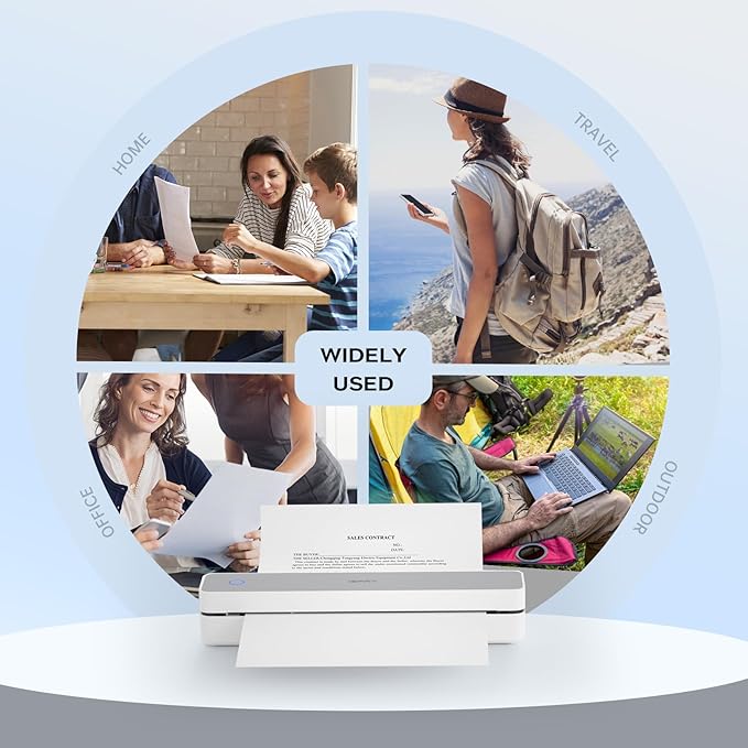 iDPRT Portable-Printer Wireless for Travel, 300DPI Inkless-Thermal-Printers for Home Use, Office, Supports 8.5" x 11"&A4&A5(Cannot Print Color Only Supports Thermal Paper)