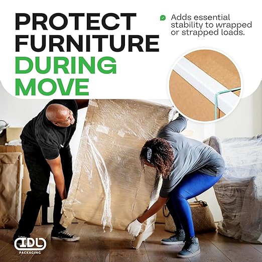 IDL Packaging Cardboard Edge Protectors 2" x 2" x 9", Full Pallet of 5,746 pc, White - V-Board Reinforced Corner Protectors - Regular-Duty Cardboard Corners for Shipping