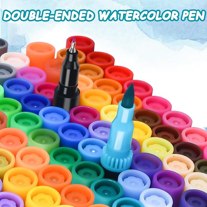 120 Colors Dual Markers Brush Pens, Art Markers Colored Pens for Adult Coloring Books, Brush and Fine Point Dual Tip Artist Colored Marker Set for Drawing Adult Coloring Hand Lettering
