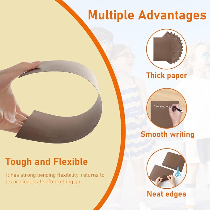 100 Sheets Coffee Color Cardstock 8.5 x 11 Craft Paper, 75lb Heavyweight Dark Brown Paper Card Stock for DIY Cards Making, Wedding Invitations, School Crafting, Memus, Greeting Cards