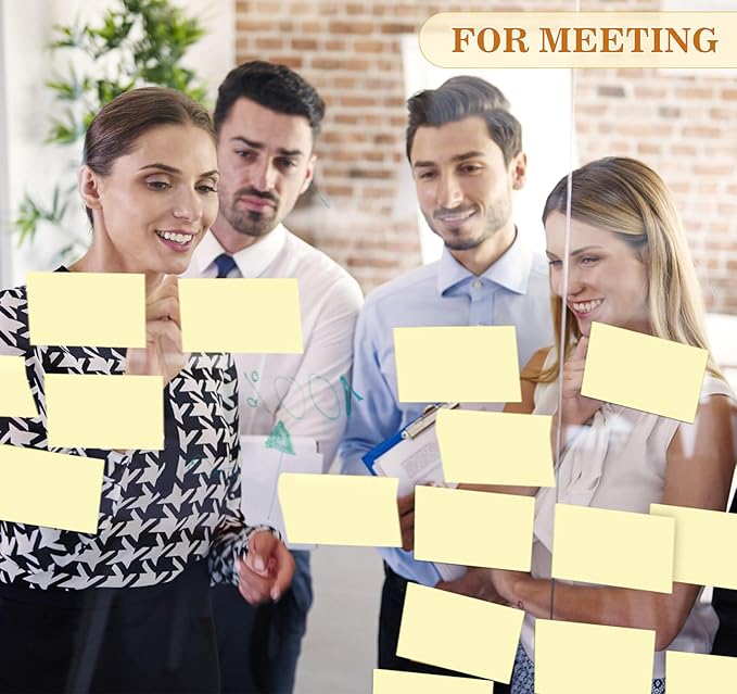 (16 Pack) Large Sticky Notes 3x5 in Yellow, 1600 Pcs Self-Stick Pads, Clean Removal, 100 Sheets/Pad Super Adhesive Sticky Pads Recyclable for Notebook, Meeting, Office, Shool, Home