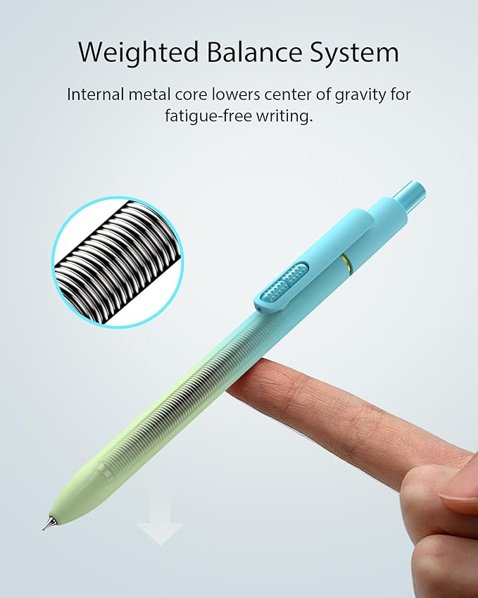 16 Pcs Gel Pens, 0.7mm Fine Point Smooth Writing Pens, Black Quick-Dry Long Lasting Fidge Pens for Journaling, Office, Note Taking, School Supplies, Nurse Aesthetic Pens（Gradient-Black Ink）