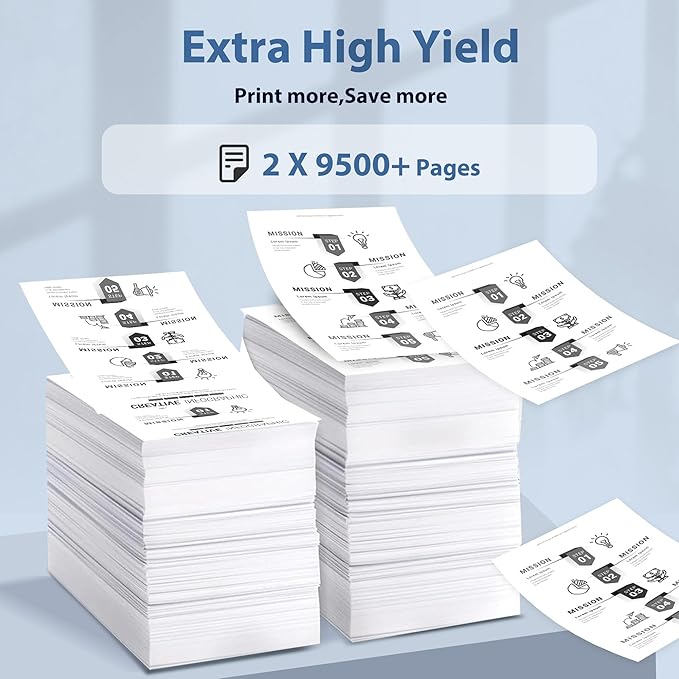 148X W1480X High Yield Toner Cartridges ( 2X 9500 Pages) Compatible 148X 148A W1480A Toner Cartridges with HP Laserjet Pro 4001dw 4001dn 4001n MFP 4101fdw 4101fdn Printer (Black, 2pack, with Chip )