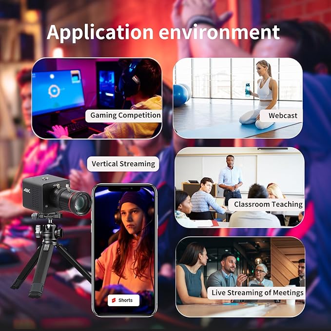 4K POV Box Camera PoE, ZowieCAM, Webcam, Simultaneously HDMI & SDI Output, RTSP/RTMP(s)/SRT, Standalone Live Streaming to YouTube/Twitch for Webcast, Meeting, Teaching & Gaming (CS)