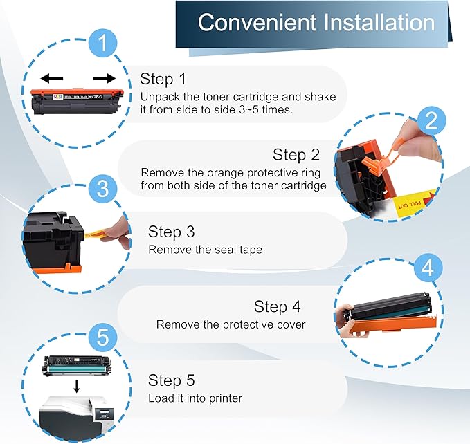 307A Black Toner Cartridge 2 Pack (with Chip) Compatible with 307A CE740A Toner Cartridges, Working with Color Professional CP5225 CP5225n CP5225dn Printers(2 Pack, Black)