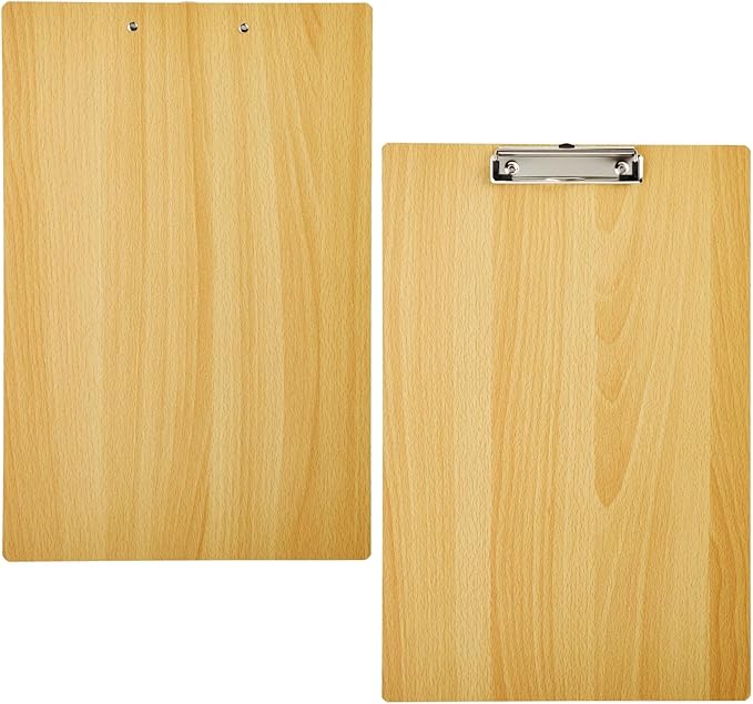 4 Pack Extra Large Clipboards, Wooden Art Board with Low-Profile Clip and Hook for Classroom and Office, 11.5x17.5 in