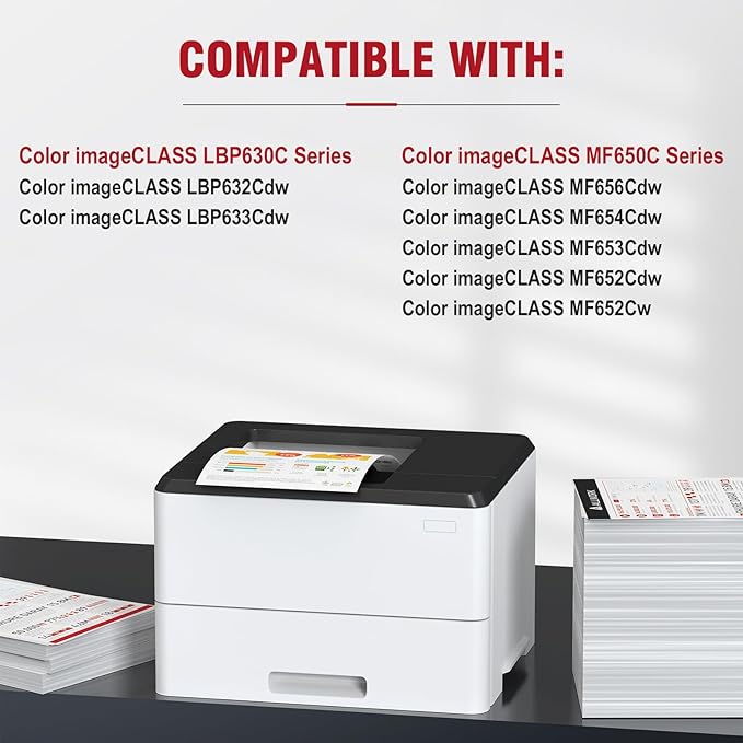 067H 067 Black Toner Cartridge Compatible Replacement for Canon 067H 067 High Capacity Works for Canon Color imageCLASS MF650C MF656Cdw MF653Cdw MF654Cdw LBP630C LBP632Cdw Printer 1-Pack with Chip