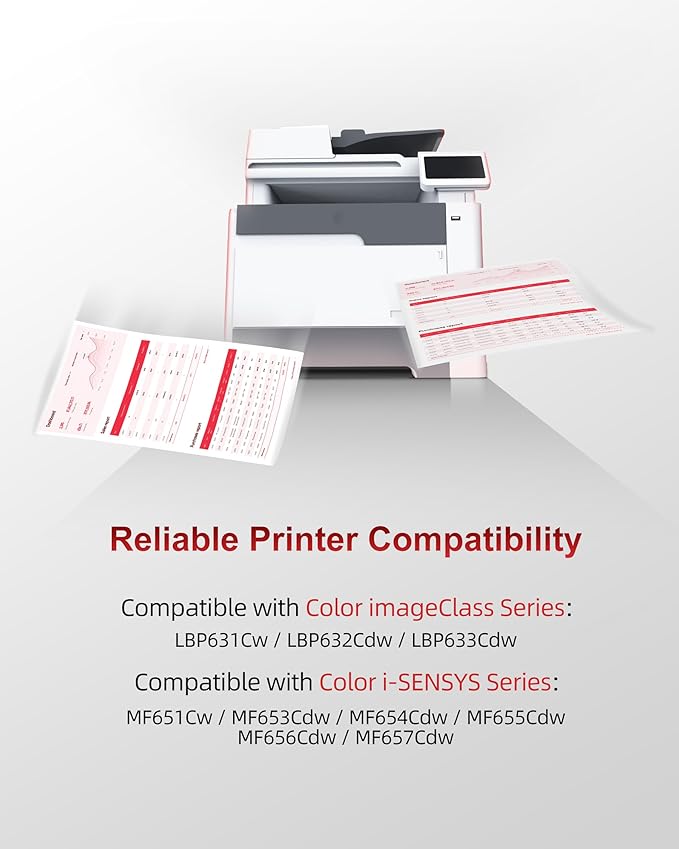 067 Toner Cartridge Set Mf656Cdw Replacement for Canon 067 067H Toner Cartridge Set Work with Canon Color ImageClass MF656Cdw LBP632Cdw MF654Cdw MF653Cdw LBP633Cdw Printer Ink (4 Pack with Chip)