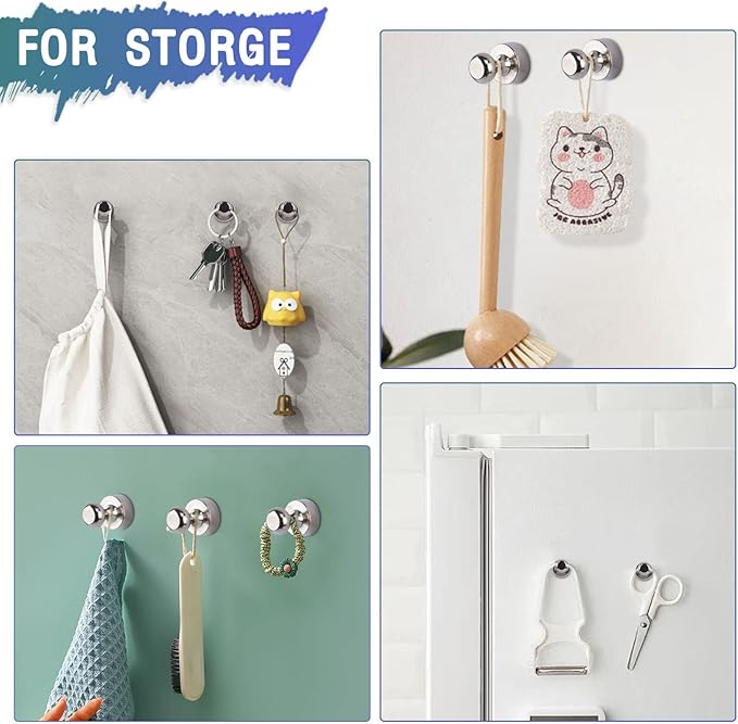 10Pack Fridge Magnet, Push Pin, Strong Rare Earth Magnets for Whiteboard Refrigerator, Small Neodymium for Kitchen Home