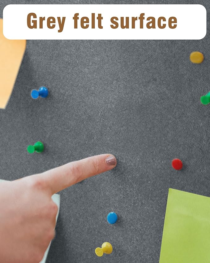 36"x24" Enclosed Bulletin Board, Lockable Weather-Resistant Aluminum Cork Noticeboard for School & Office, Silver Frame w/Grey Flet