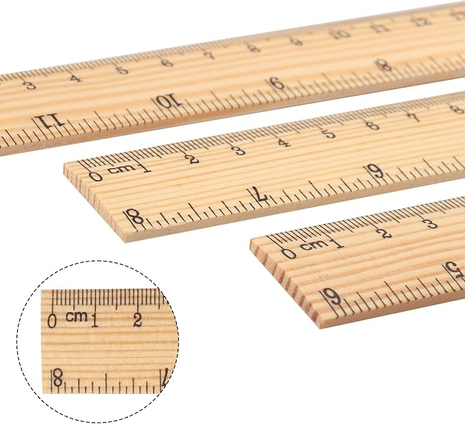 144 Packs Wooden Rulers, 8 Inch Double Sided Wood School Ruler for Home, Student, Office Use, 2 Scale,by GNIEMCKIN