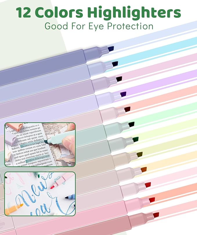 46 PCS Aesthetic School Supplies with Pencil Case, Pastel Highlighters, Erasable Pens, Refills, Mechanical Pencils for Students Stationary College Essentials