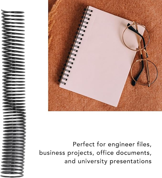 18 Pcs Plastic Spiral Binding Coil, 4:1 Pitch, 38mm Diameter, Reusable, Up to 310 Sheets High Capacity Binding Coil, for A4 Paper, Documents, Business