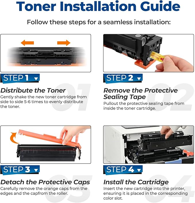 414A Toner Cartridges 4 Pack Color Laser Jet Pro MFP M479fdw M454dw Replacement for HP 414A Toner 414X for HP414X HP414A Works for Color Pro MFP M454dw M454dn M479fdw M479fdn Enterprise M480f M455dn