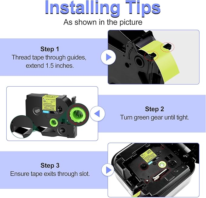 2 Pack Compatible for Ptouch TZe-C41 TZ-C41 TZe TZ Label Tape 18mm 0.7'' Laminated Black on Fluo Yellow Label Maker Tape for PT-D600 PT-D610BT PT-D600VP PT-P710BT PT-P750W