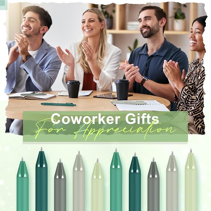 30pcs Thank You Pens Bulk Cute Multicolor Ballpoint Pen for Men Women Server Accessories Employee Holiday Appreciation Gifts for Teacher Office Back to School Party Favor (Green)
