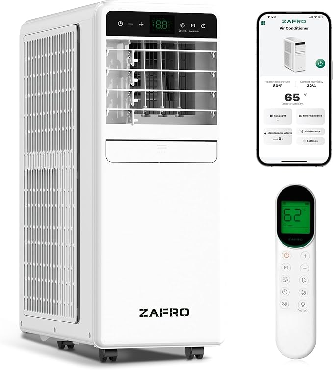 10,000 BTU Portable Air Conditioner, 3-IN-1 Smart AC Unit with Fan/Dehumidifier/Drainage-free Cooling, APP/Voice/Remote/Touch, 47 dB, Sleep Mode, Window Installation Kit, 24H Timer for Home/Office