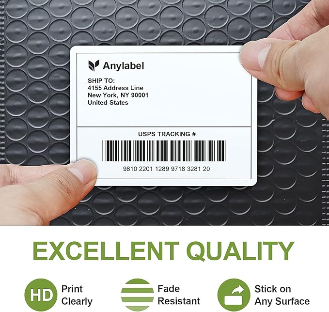 4" x 3" Direct Thermal Labels, Thermal Printer Labels for Shipping Address Barcodes, Thermal Stickers Compatible with Zebra, Rollo, Munbyn Thermal Labels Printers (12 Rolls, 500 Labels/Roll)