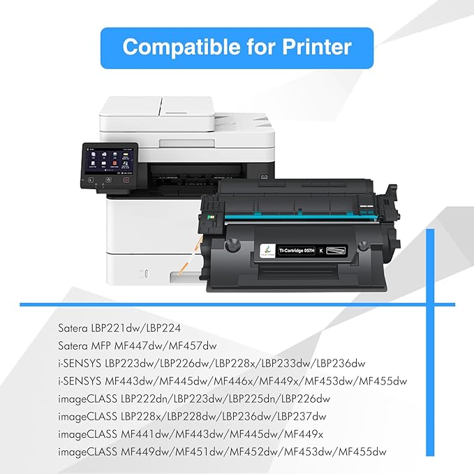 057H Toner Cartridges 4 Pack Compatible Replacement for Canon 057H 057 CRG-057H High Yield Toner for ImageCLASS MF445dw MF455dw LBP226dw MF448dw LBP227dw LBP228dw MF449dw MF445 Laser Printer Ink