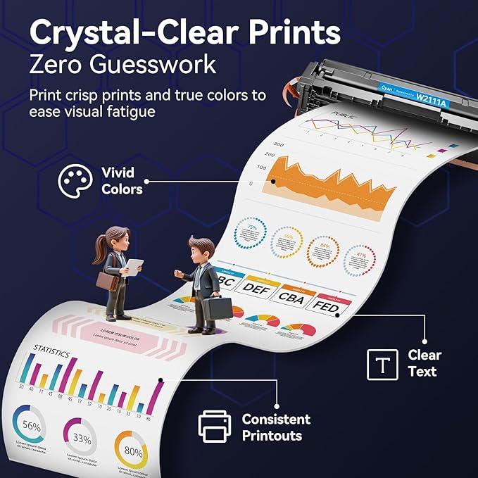 206A Toner Cartridges 4 Pack - with Chip Compatible Replacement for HP 206A 206X for Color Laserjet Pro MFP M283fdw M283cdw M283fdn M282nw Pro M255dw M255nw Ink Cartridges W2110A W2111A High Yield