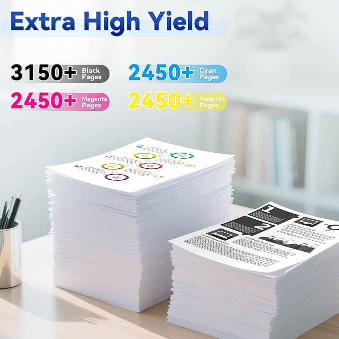 206X High Yield Toner Cartridge 4Pack Compatible with HP 206X 206A Toner Set for HP Color Laserjet Pro M255dw M255nw MFP M283fdw M283cdw M282nw M283fdn Ink（Black/Cyan/Yellow/Magenta