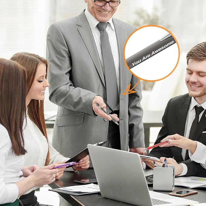 36 Pcs Motivational Pens Bulk, Inspirational Ink Pens with Stylus Tips, Positive Sayings Ballpoint Pen for Writing, Thank You Gifts for Men Women School Office, Black Ink