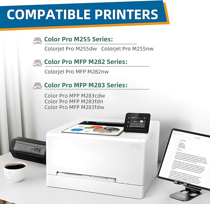 206A Toner Cartridge(with Chip) 4 Pack Compatible with 206A Toner Cartridges for Color Pro MFP M283fdw M283cdw, Color Pro M255dw, MFP M283 M255 Series(Cyan Magenta Yellow Black)