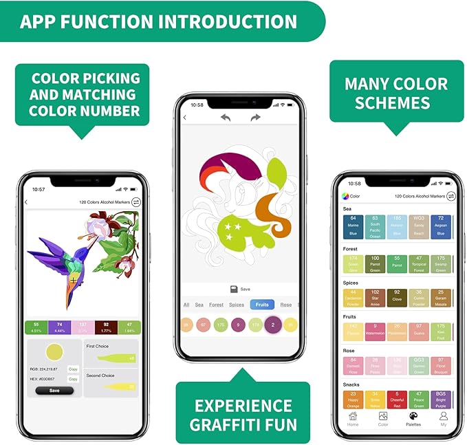 200 Colors Alcohol Markers with Free App, Dual Tip Art Marker with Kickstand Case for Artists Adults and Kids. Alcohol Based Markers for Coloring Painting Sketching and Drawing, Great Gift.