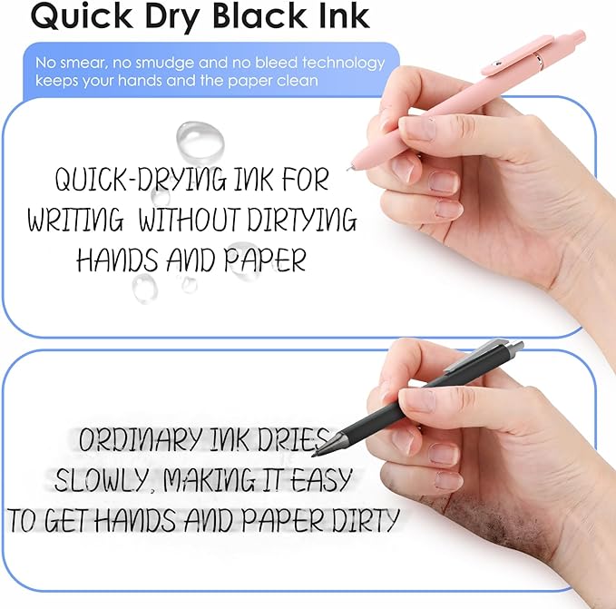 10PCS Gel Pens Black Ink Fine Point Pens With Smooth Writing, School Office Supplies, Christmas Anniversary Birthday Gifts for Men Women, Quick Dry Pens For Journaling, Nurse Aesthetic Pen (Morandi)