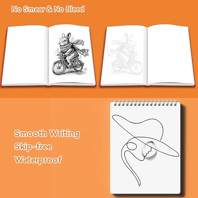 16pcs Fineliner Micro Drawing Art Pens, Black Waterproof Pigment Ink Set for Artists, Sketching, Manga, Watercolor, Calligraphy, and Detail Outlining Archival Quality Inking Markers