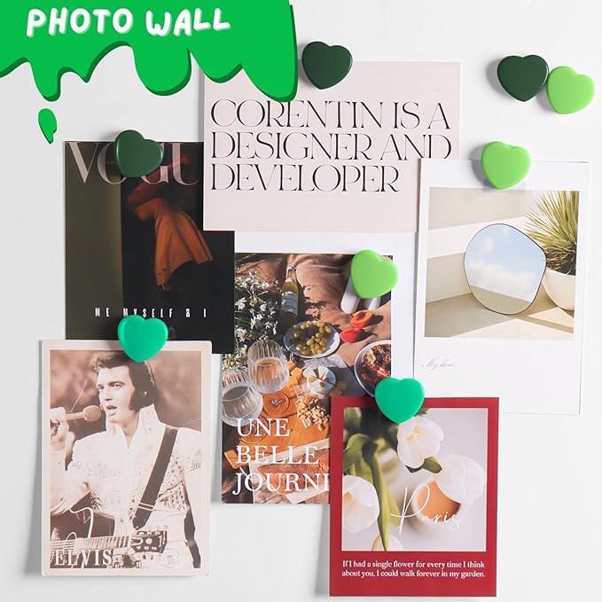 30PCS Heavy Duty Fridge Magnets - Small Cute Refrigerator Magnets for Whiteboard, Lockers & Kitchen, Cute Strong Magnets - Mini Decorative Magnet for Home, School, Office, Crafts,Locker (Green)