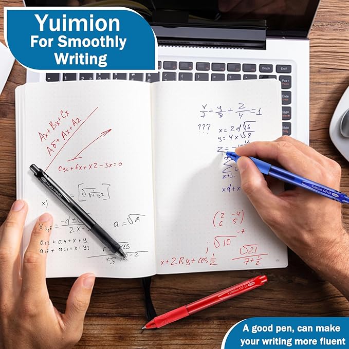 32 Pcs Retractable Gel Pens Fine Point (0.5mm) Rollerball Pens for Smooth Writing Women Men Gifts, (Black&Red&Blue Ink) for Journaling School and Office Supplies Use