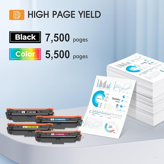 210X Toner Cartridges 4 Pack MFP 4301fdw 4201dn 210A High Yield Compatible for HP 210X 210 Toner Cartridges Replacement for HP Color Laserjet Pro MFP 4301fdn Pro 4201dw 4201dn Printer Ink (with Chip)