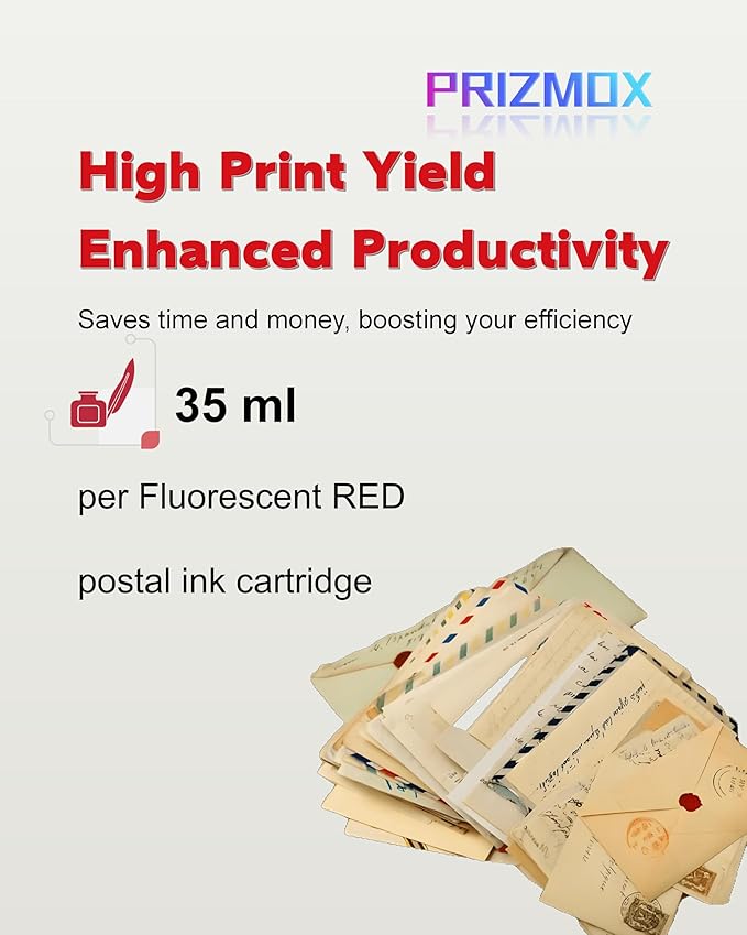 2-Pack SL-798-0 Red Ink Cartridge Replacement for Pitney Bowes 798-0 Fluorescent Red Ink Cartridge for Postage Meters for Sendpro C200, C300 and C400