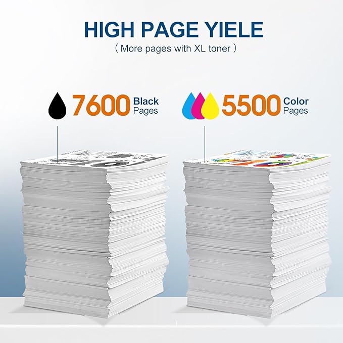 069H Toner Cartridge Set 4 Pack High Yield Replacement for Canon 069 069H Toner Cartridge Works for Canon Color imageCLASS MF753cdw MF751Cdw LBP674Cdw MF752Cdw LBP673Cdw Printer (B/C/M/Y)