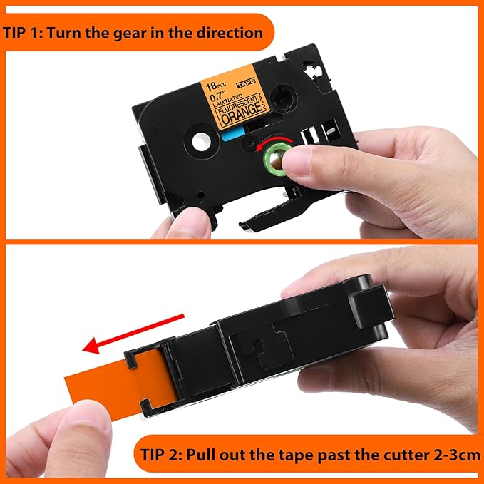 18mm Orange Label Tape Replacement for Brother TZe-B41 TZeB41 3/4" (0.7") Black on Fluorescent Orange TZe Tape Compatible with Brother P Touch Orange Tape for PTD400 PTD410 PTD600 PT2730, 3-Pack