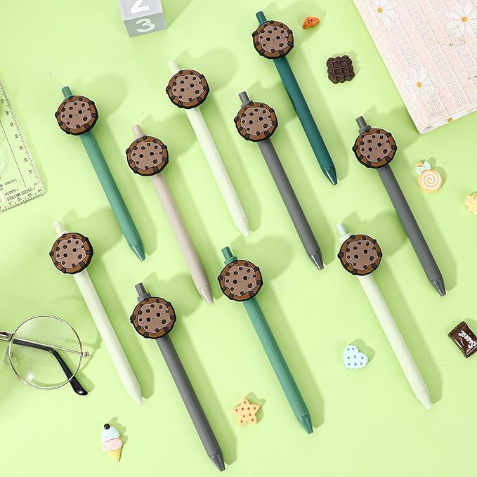 30 Pcs Scout Cookie Ballpoint Pen Bulk Retractable Writing 1. 0 mm Medium Point Black Ink Green Fancy Gift for Friend Troop Scout Leader Cookie Lover Gift Party Favor School Supplies