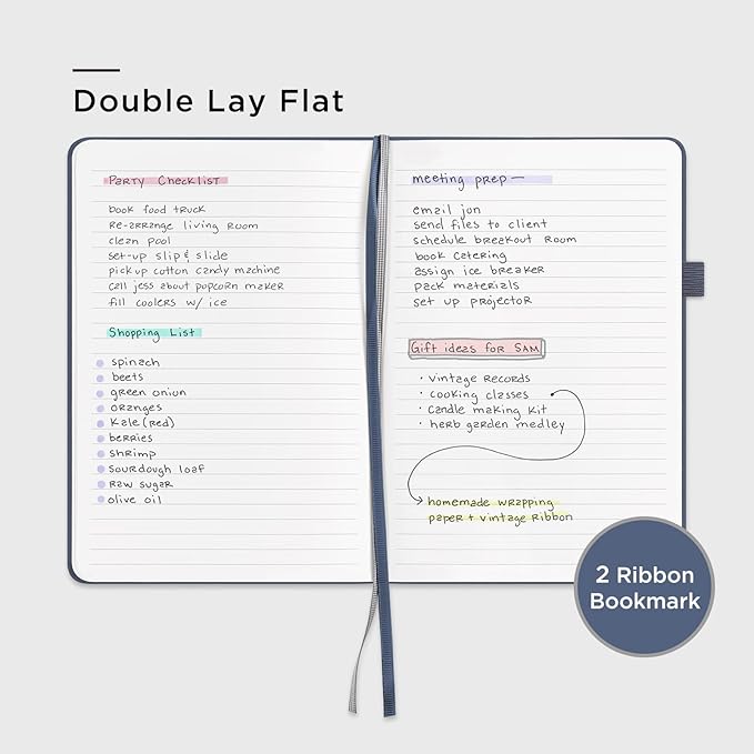 &And Per Se Lined Journal Notebook, 160 Pages, A5 5.7 x 8 inches College Ruled Thick Paper Notebook Journals for Writing, Hardcover Notebooks for Women Men Office School (1 Pack, Dark Blue)