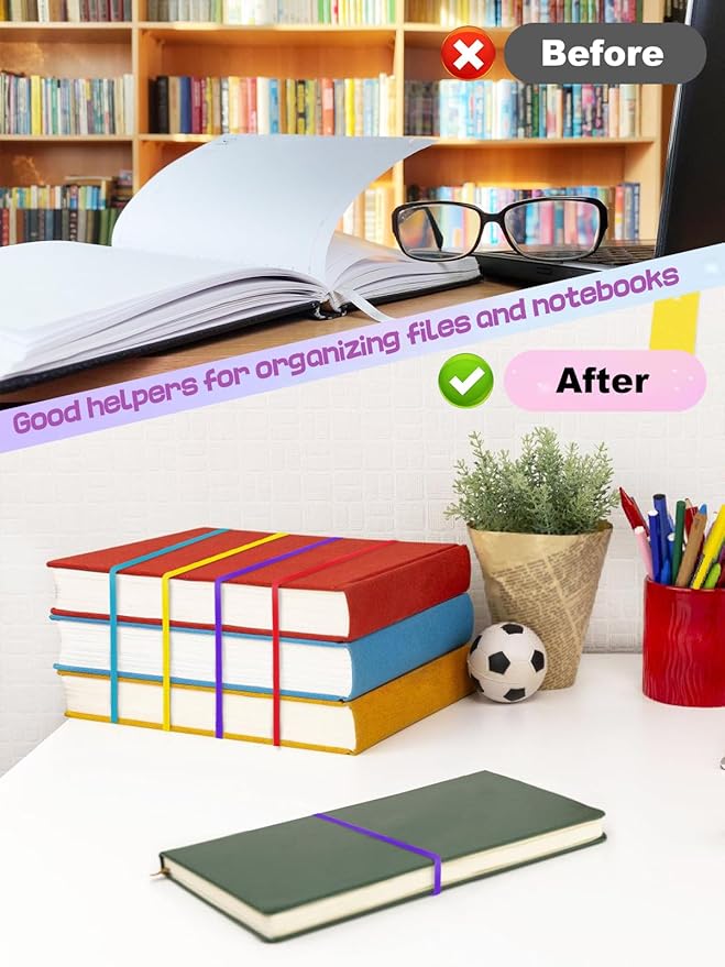 120 Pieces Extra Large Rubber Bands, Heavy-duty Silicone Rubber Bands, Thick Elastic Rubber Wrapping Bands for Office Tie Up Garbage Bag Notebook File Packing (4 Colors 7in Long)