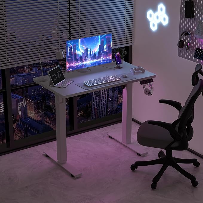 35 * 20 Electric Standing Desk, Adjustable Height Sit Stand Up Desk, Motorized Home Office Computer Gaming Workstation Desk