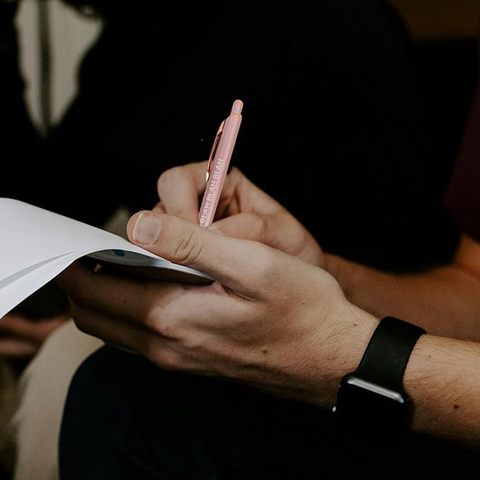 10 Pack Funny Sarcastic Ballpoint Pens, Office Snarky Metal Luxury Rose Gold Ballpoint Pen Encouraging, Office Gift, Black Ink