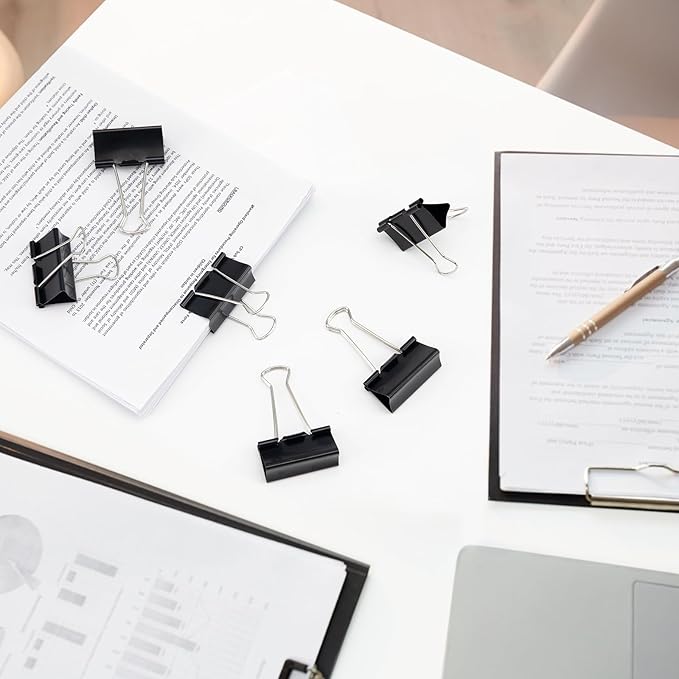 2 Inch 40 Pack Extra Large Binder Clips, Jumbo Paper Clips, Big Paper Clamps, Binder Clips Large Size for Home, School and Office Supplies