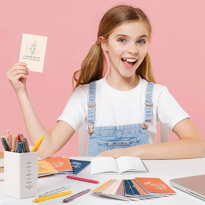 24 Set/48 Pcs Positive Affirmation Gift Set Gratitude Notebooks with Pens Small Bags Motivational Encouragement Notepads Daily Affirmations Journal for Women Stress Relief Self Care (Simple)