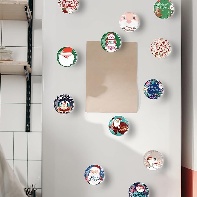 12Pcs Christmas Refrigerator Magnet Fridge Sticker,Christmas Fridge Magnets Decoration for Crafts,Strong Fridge Magnets for Kitchen, School,Office Whiteboard, Cabinet and Dishwasher