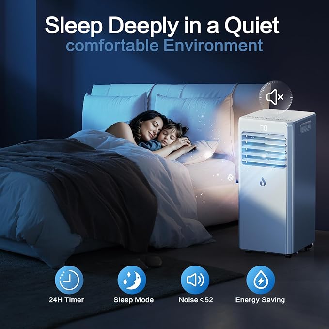 10,000 BTU Portable Air Conditioners for Rooms Up to 450 Sq.Ft,4-in-1 Cooling & Dehumidifier Air Conditioning Unit with Remote,Smart AC Unit with Installation Kit for Home/Office