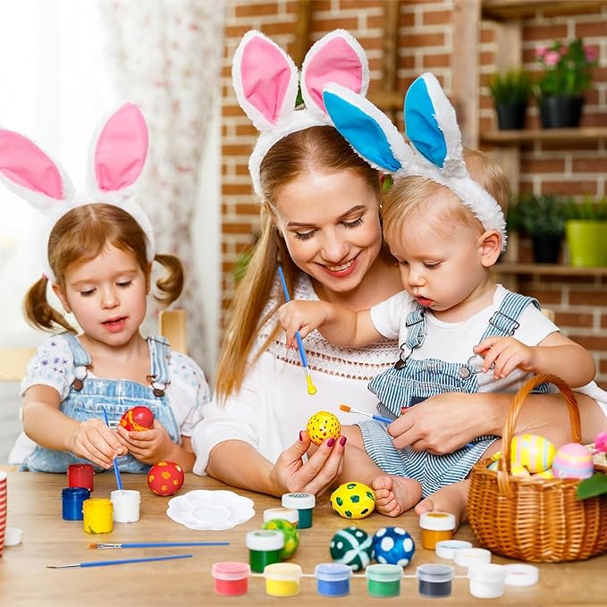 30 Pack Mini Acrylic Paint Set,12 Color Acrylic Paint Strips with 60Pcs Painting Brushes for Kids&Adults, 420 PCS Kids Paint Set Container Strips Storage for Home Classroom Party Favors Birthday Gifts